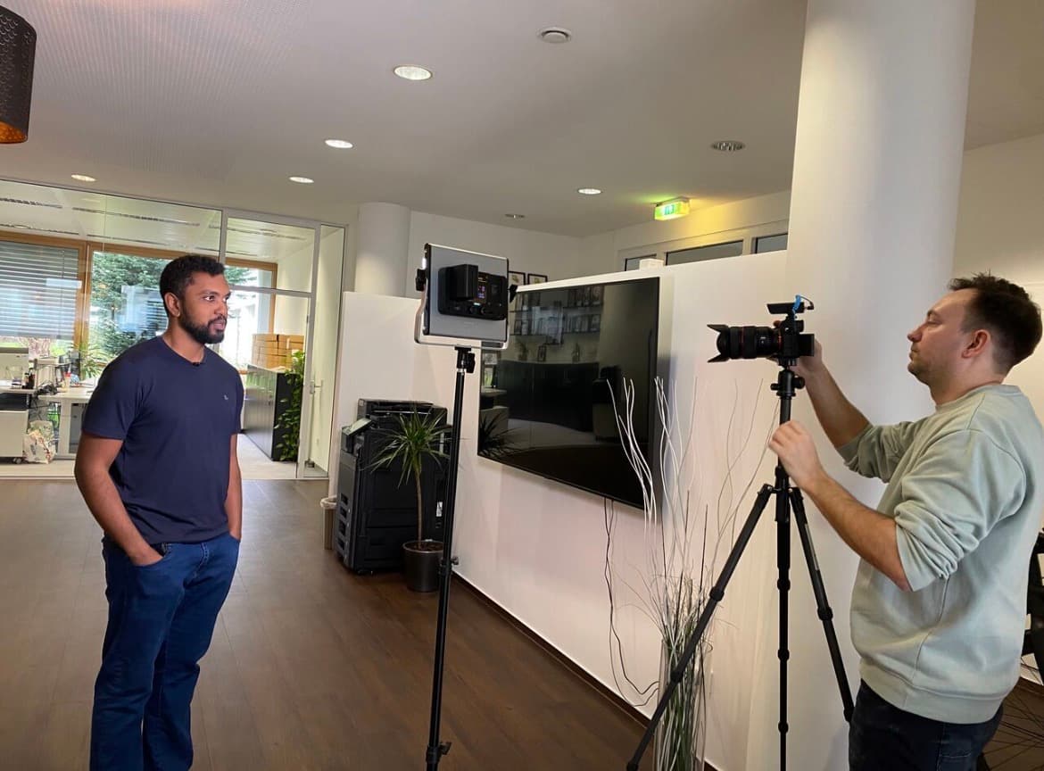 João Thaira at Blue Avenir office, Germany